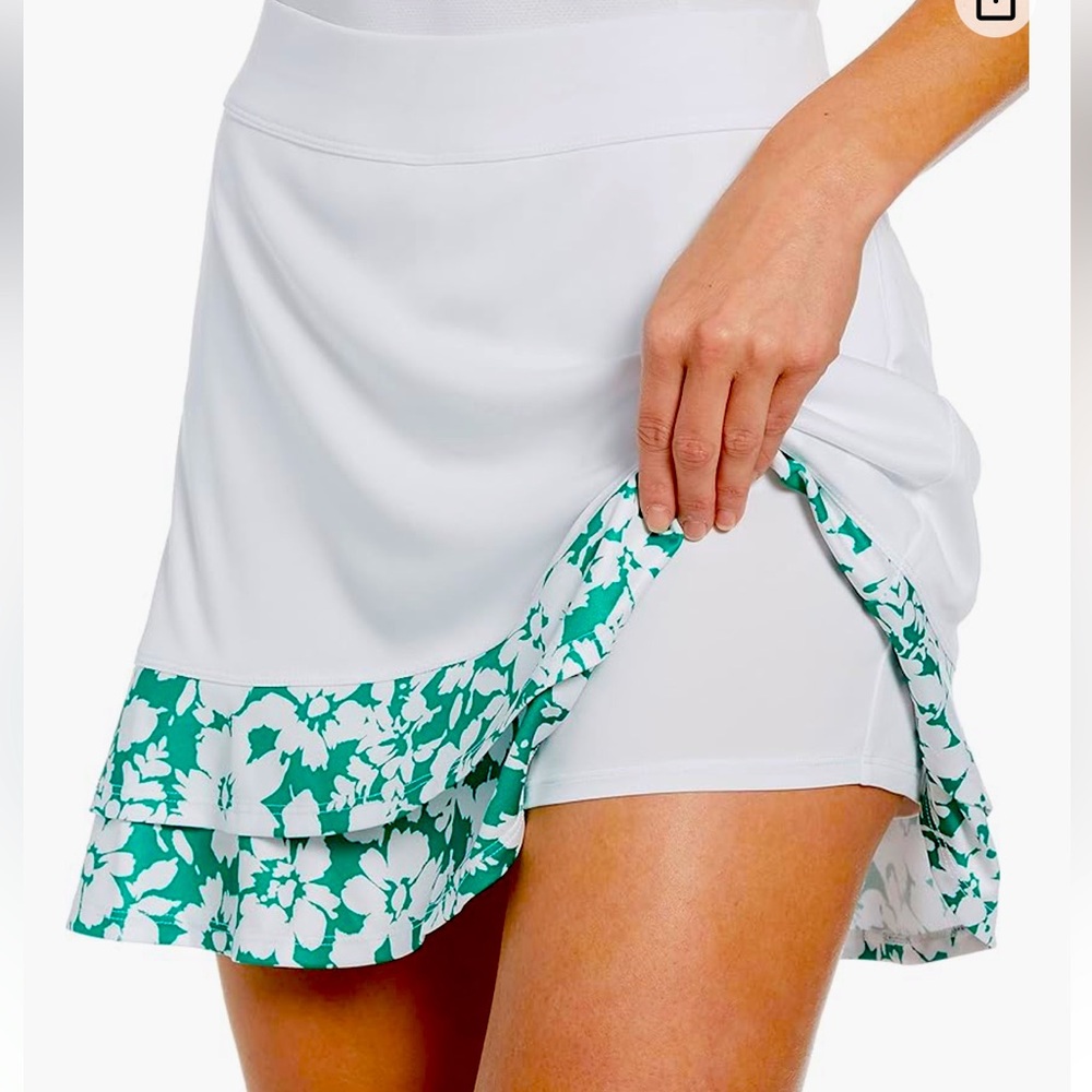 NWT PGA TOUR Women's Floral Print Ruffle Hem Golf Skort